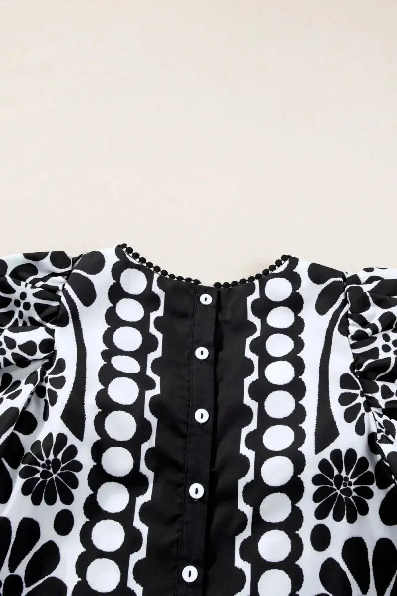 Stylish Printed Round Neck Half Sleeve Blouse for Women - Love Salve